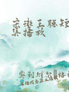 宋微王聪短剧全集播放