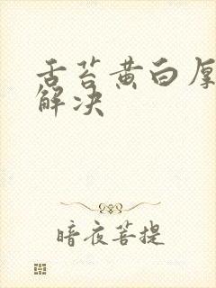 舌苔黄白厚怎么解决