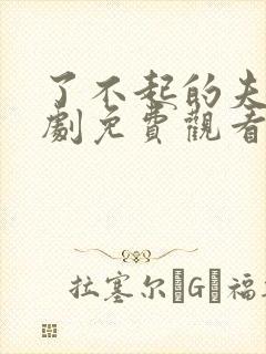 了不起的夫人短剧免费观看全集高清