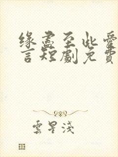 缘尽至此爱不再言短剧免费观看全集