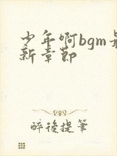 少年啊bgm最新章节