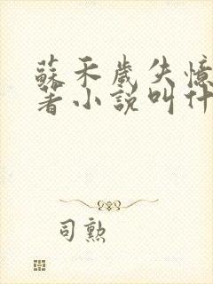 苏禾岁失忆后原著小说叫什么