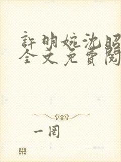 许明婉沈昭小说全文免费阅读