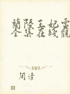 兰陵王妃电视剧全集在线观看免费