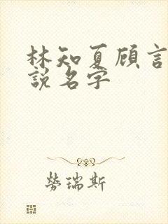 林知夏顾言泽小说名字