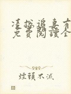 凌总追妻有点甜免费阅读全文