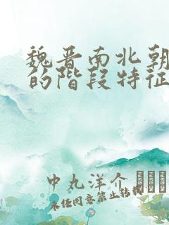 魏晋南北朝时期的阶段特征是什么