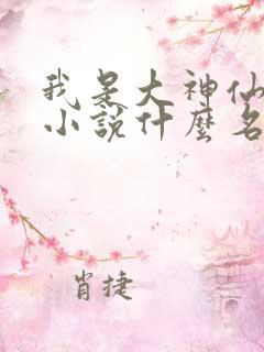 我是大神仙原著小说什么名字