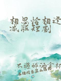 相思恰相逢未删减版短剧