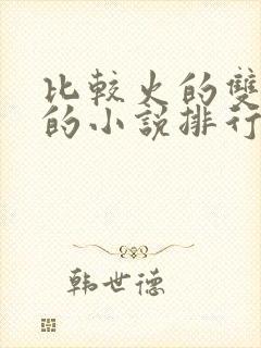 比较火的双男主的小说排行榜