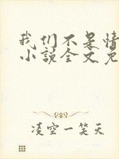 我们不是情敌吗小说全文免费阅读