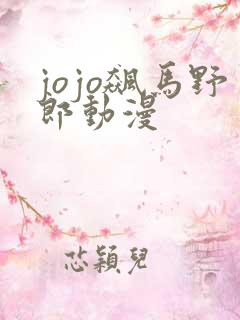 jojo飙马野郎动漫