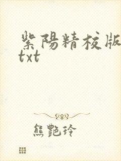 紫阳精校版全本txt