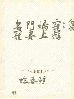 名门娇宠:枭爷宠妻上瘾