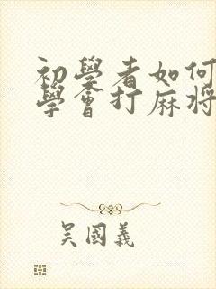 初学者如何快速学会打麻将