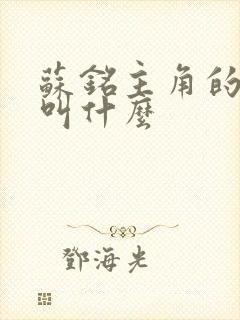 苏铭主角的小说叫什么