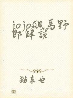 jojo飙马野郎解说