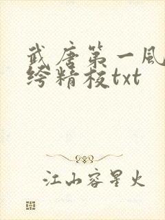武唐第一风流纨绔精校txt