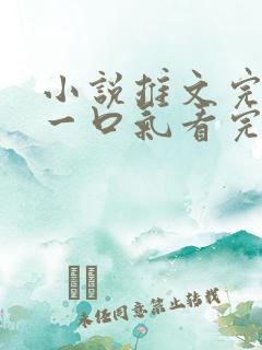 小说推文完结版一口气看完超级好看