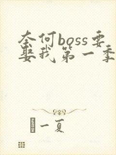 奈何boss要娶我第一季全集免费