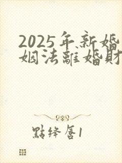 2025年新婚姻法离婚财产分割方法