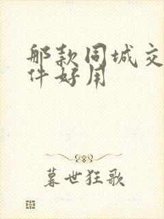 那款同城交友软件好用