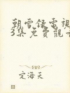 朝雪录电视剧23集免费观看