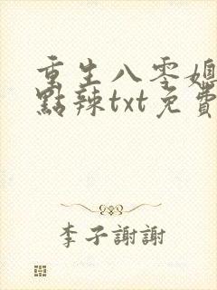 重生八零媳妇有点辣txt免费