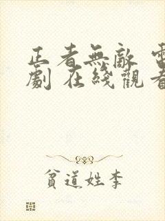 正者无敌 电视剧 在线观看