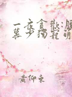 一夜贪欢:腹黑慕少独宠萌妻