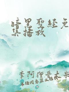 暗黑圣经免费全集播放