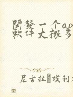 开发一个app软件大概多少钱