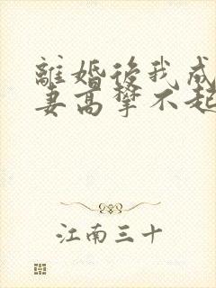 离婚后我成了前妻高攀不起的神txt