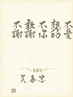 不敢不想不应该谢谢你的爱是什么歌