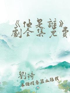 《他是谁》电视剧全集免费观看