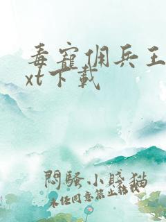 毒宠佣兵王妃txt下载