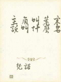 主角叫叶寒的小说叫什么名字