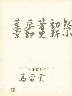 叶辰萧初然最新章节更新小说