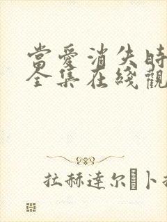 当爱消失时短剧全集在线观看