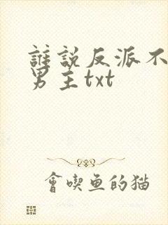 谁说反派不能当男主txt