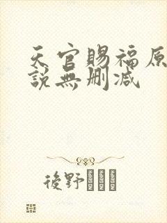 天官赐福原著小说无删减