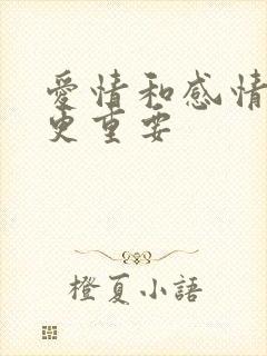 爱情和感情哪个更重要