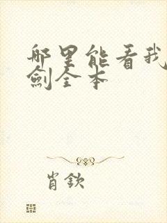 哪里能看我有一剑全本