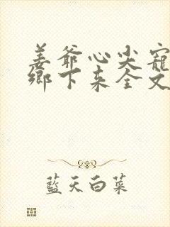 姜爷心尖宠她从乡下来全文免费阅读