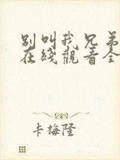 别叫我兄弟免费在线观看全集