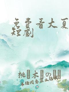 免费看大夏傻神短剧