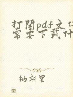 打开pdf文件需要下载什么软件