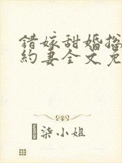 错嫁甜婚总裁契约妻全文免费阅读