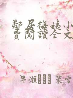 邻居梅姨小说免费阅读全文无弹窗