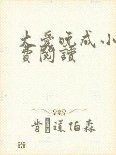 大爱晚成小说免费阅读